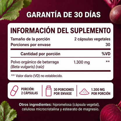 Cápsulas de betarraga orgánica®