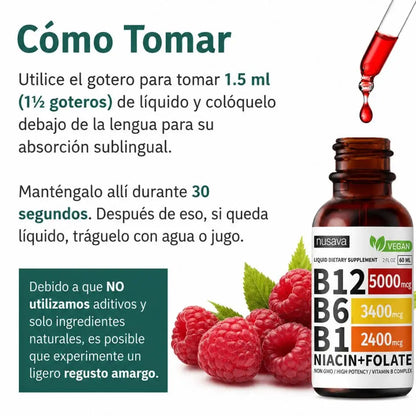 Nusava® Complejo B (B1, B6, B12, Niacina, Folato)