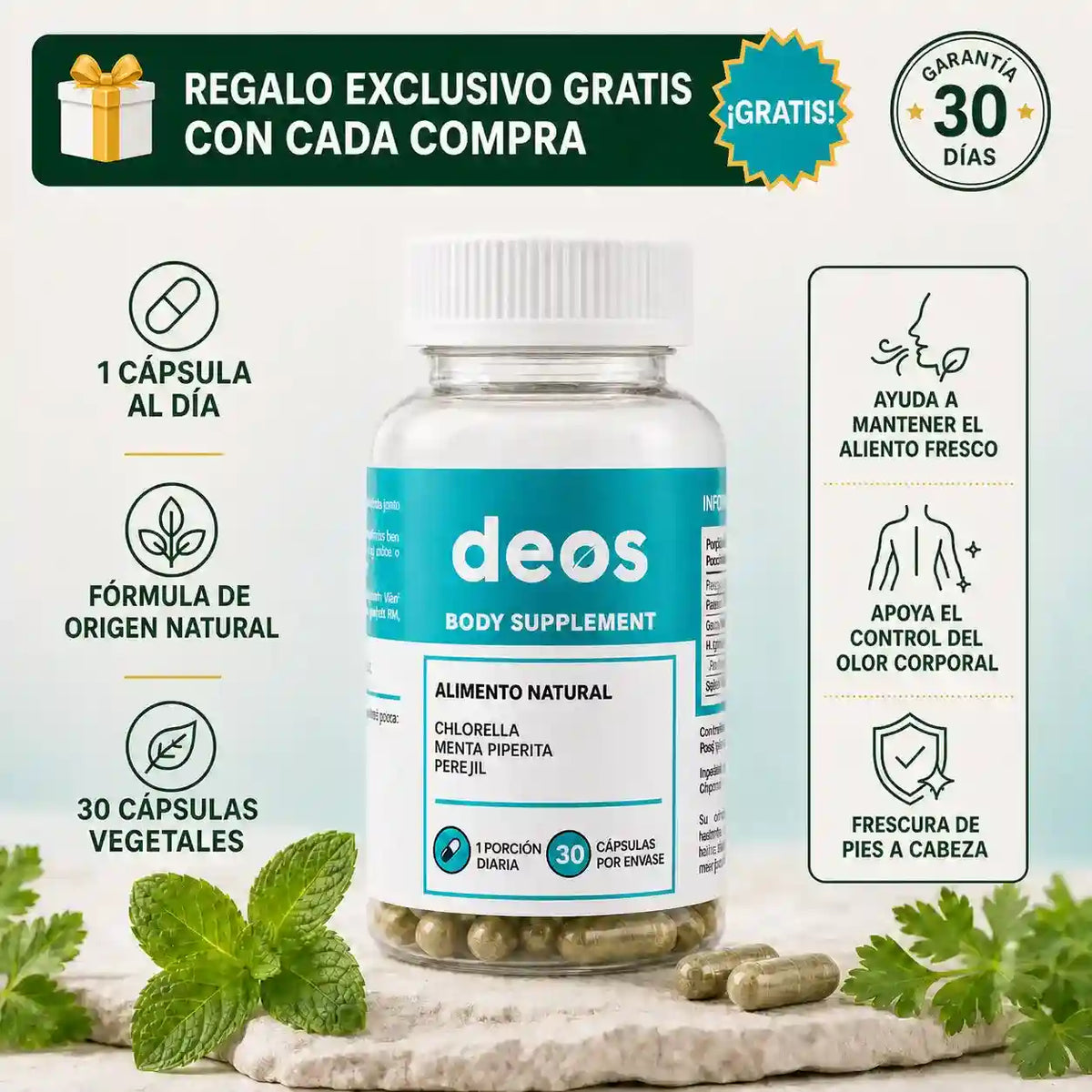DEOS® Adiós al Mal Aliento - 60 Cápsulas