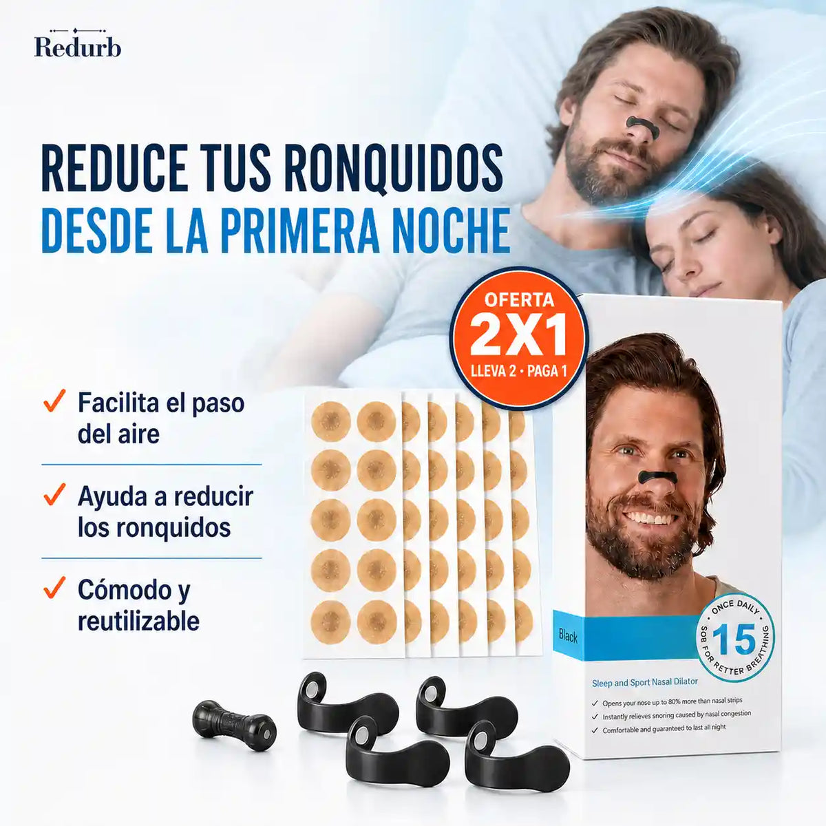 Bandas Nasales Redurb: Menos ruido. Más descanso.